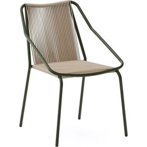 Tmavě zelená/béžová kovová zahradní židle Zivia – Kave Home obraz