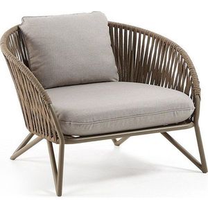 Světle šedé/hnědé kovové zahradní křeslo Branzie – Kave Home obraz