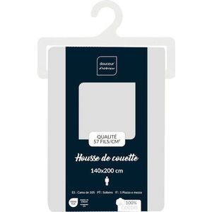 Bílý bavlněný povlak na peřinu na jednolůžko 140x200 cm Lina – douceur d'intérieur obraz