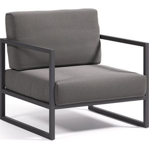 Tmavě šedé kovové zahradní křeslo Comova – Kave Home obraz