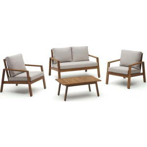 Béžový/v tmavě přírodní barvě zahradní lounge set z masivu akácie pro 4 Frares – Kave Home obraz