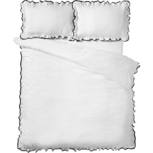 Bílé 3dílné povlečení na dvoulůžko 200x200 cm So Soft Mono Frill – Catherine Lansfield obraz