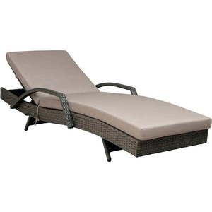 Hnědo-béžové zahradní lehátko z umělého ratanu Redondo – Unique Furniture obraz