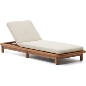 Dřevěné zahradní lehátko v bílo-přírodní barvě Turqueta – Kave Home obraz