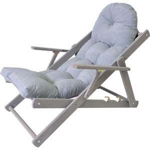 Šedé dřevěné skládací zahradní lehátko Borneo – Rojaplast obraz