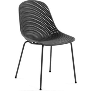 Tmavě šedá kovová zahradní židle Quinby – Kave Home obraz