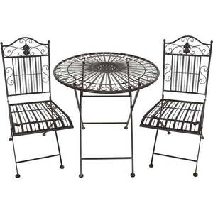 Tmavě hnědý kovový zahradní jídelní set pro 2 – Garden Pleasure obraz