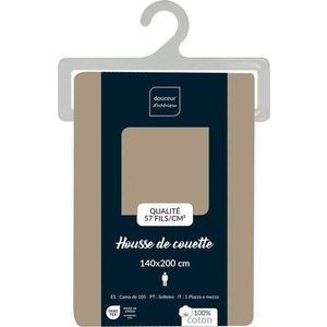 Světle hnědý bavlněný povlak na peřinu na jednolůžko 140x200 cm Lina – douceur d'intérieur obraz