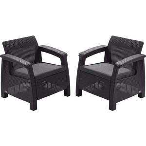 Tmavě šedé zahradní křeslo Corfu – Keter obraz