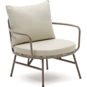 Béžovo-růžovofialové kovové zahradní křeslo Bramant – Kave Home obraz