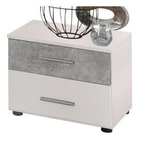 Kasvo MARTINA noční stolek bílá / beton - zásuvka obraz