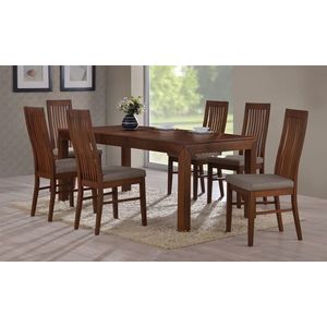 Kasvo BRUNO stůl+LAURA židle 4ks ořech / látka SH21 obraz