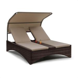 Blumfeldt Eremitage Double Lounger, lehátko pro 2 osoby, hliníkový rám/ratan, hnědé obraz