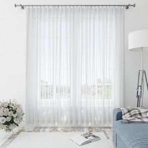 Zácloná voálová, Hladká metráž, bílá, 295 cm 295 cm obraz