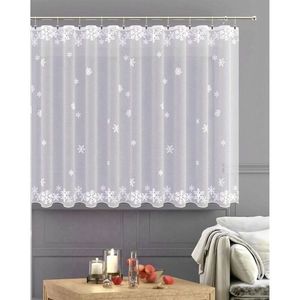 Záclona žakárová nebo balkonový komplet, Winter, metráž, bílá 140 cm obraz