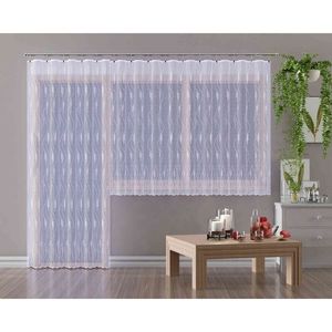 Záclona žakárová, Edison metráž, bílá 150 cm obraz