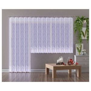 Záclona žakárová, Safira metráž, bílá 150 cm obraz