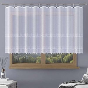 Záclona žakárová, Valentina metráž, bílá 110 cm obraz