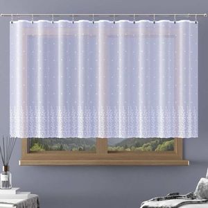 Záclona žakárová, Liana metráž, bílá, 130 cm 130 cm obraz