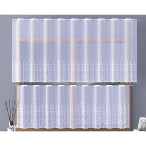 Záclona žakárová, Liana metráž, bílá 55 cm obraz