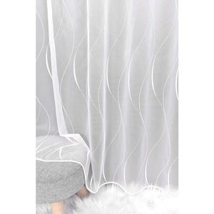 Záclona vega, Jezerní vlnky s olůvkem metráž, bílá 160 cm obraz