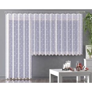 Záclona žakárová, Olivia metráž, bílá 140 cm obraz