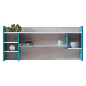 Polička Planet 125x55x24 cm Bílý/Dub/Tyrkysový obraz