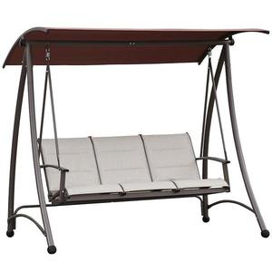 Zahradní houpačka hnědá 3-místná obraz