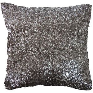 Dekorační polštář, 45x45 cm, hnědá/stříbrná obraz