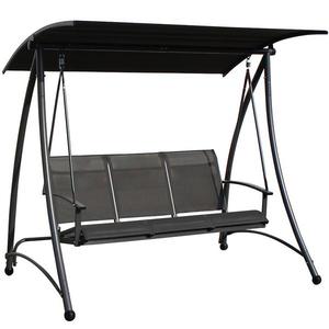 Zahradní houpačka šedá 3 místný obraz