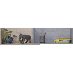 Police Sigma 110x25x25 cm Beton/Bílá/Dub obraz