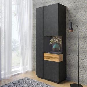 Vitrína Silke 80cm Matera wenge 207x80x40 cm obraz