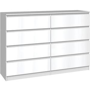 Komoda Malwa M8 140 Biely/Biely Lesk obraz