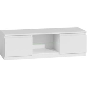 Tv Stolek 120 Sklo Bílý /Bílý Vysoký Lesk obraz