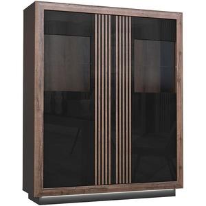 Vitrína ACHACY dub ušlechtilý/černá 161, 8x133x42, 3 cm obraz