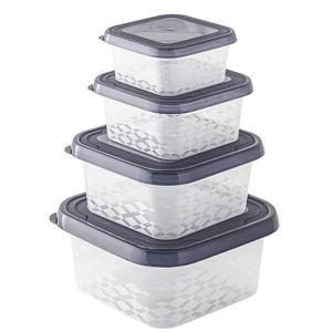 Sada 4 dóz Ori box hranaté 0.25l+0.45l+0.8l+1.25l 16x16x8 cm obraz