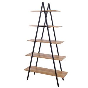 Regál PD230807 přírodní dřevo/černá obraz