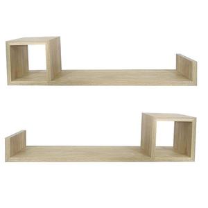 Závěsné police 2 ks PD230816 přírodní dřevo obraz