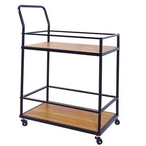 Kuchyňský vozík PD230206 dub temný/černá obraz