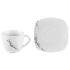 Sada šálků 200ml 6+6 bílá, šedá obraz