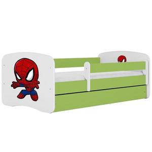 Dětská postel Babydreams+SZ+M zelená 80x160 Spider-man obraz