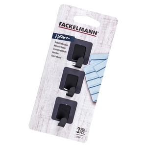 Háčky obdélník 3, 7x3cm inox black 61349 obraz