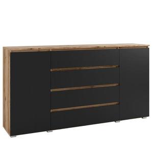 Komoda Cosmo C06 Dub Delano tmavý/černý obraz