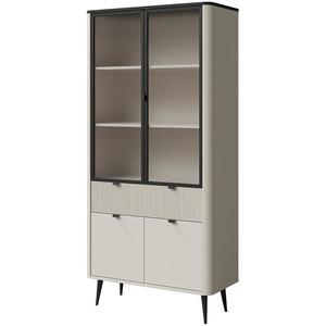 Vitrína Marly 2 kašmír/šedý kámen obraz