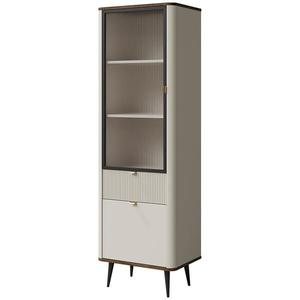 Vitrína Marly 3 ořech/kašmír obraz