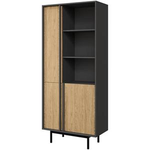 Vitrína Alsy 2 olejovaný dub/antracit obraz