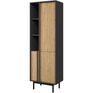 Vitrína Alsy 3 olejovaný dub/antracit obraz