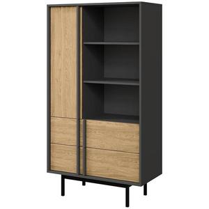 Vitrína Alsy 4 olejovaný dub/antracit obraz