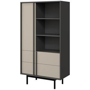 Vitrína Alsy 4 béžová světlý/antracit obraz