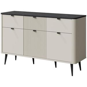 Komoda 130 Marly 10 3d3s kašmír/šedý kámen obraz